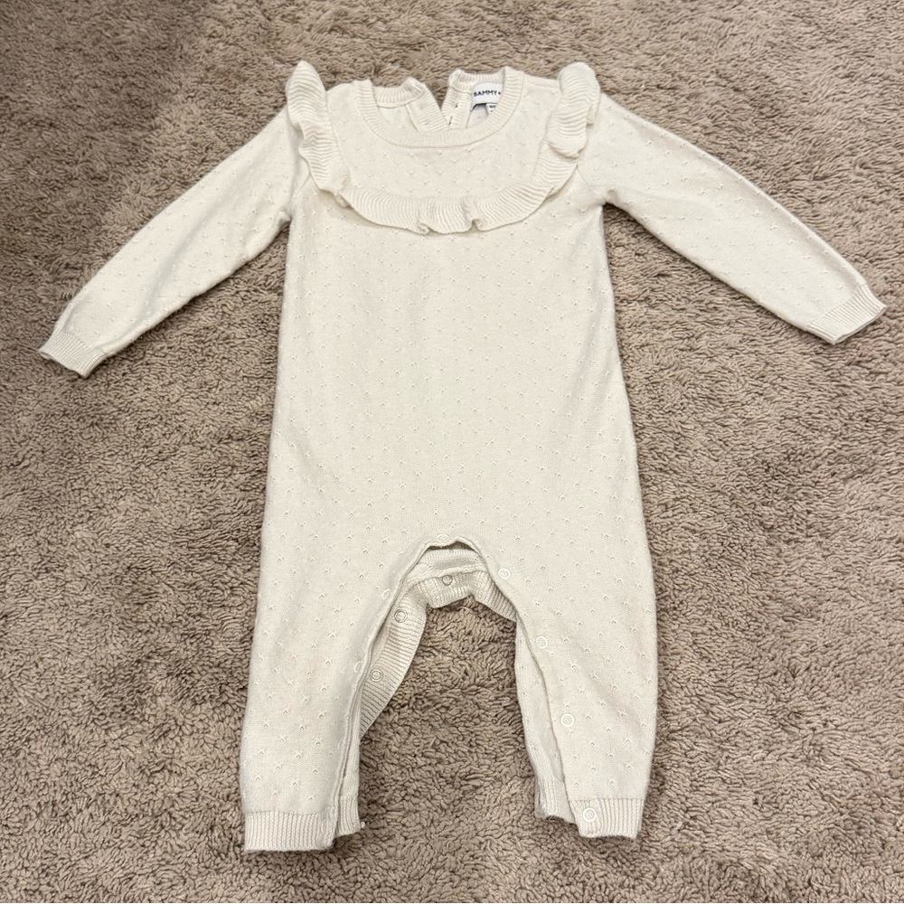 Sammy + Nat Cream Knit Baby Romper